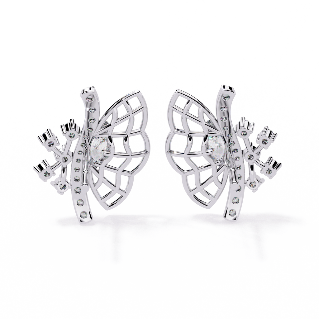 Fan Diamond Statement Earrings