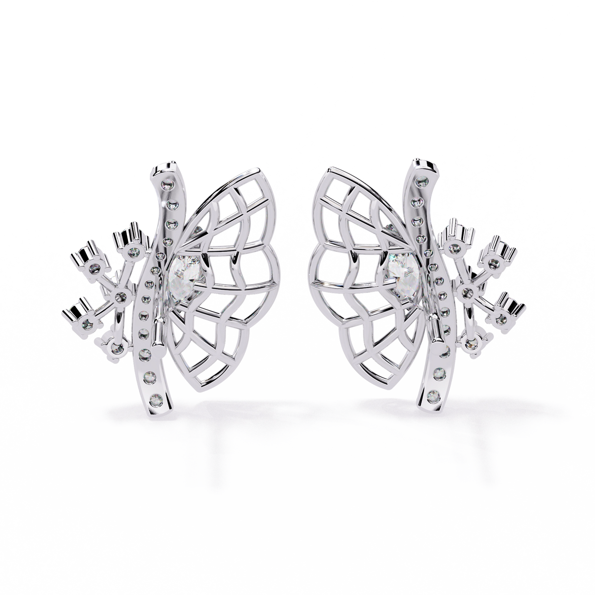 Fan Diamond Statement Earrings