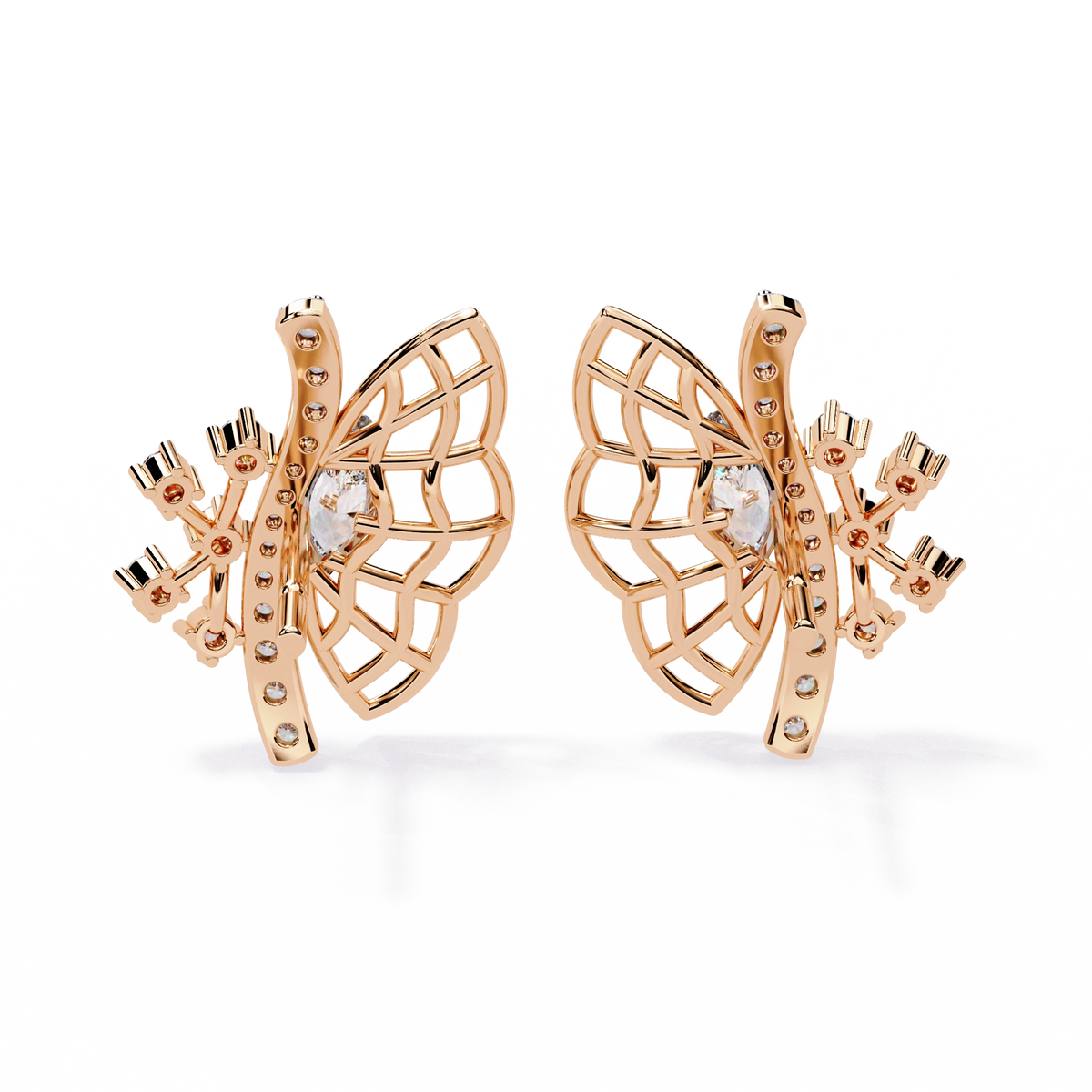 Fan Diamond Statement Earrings