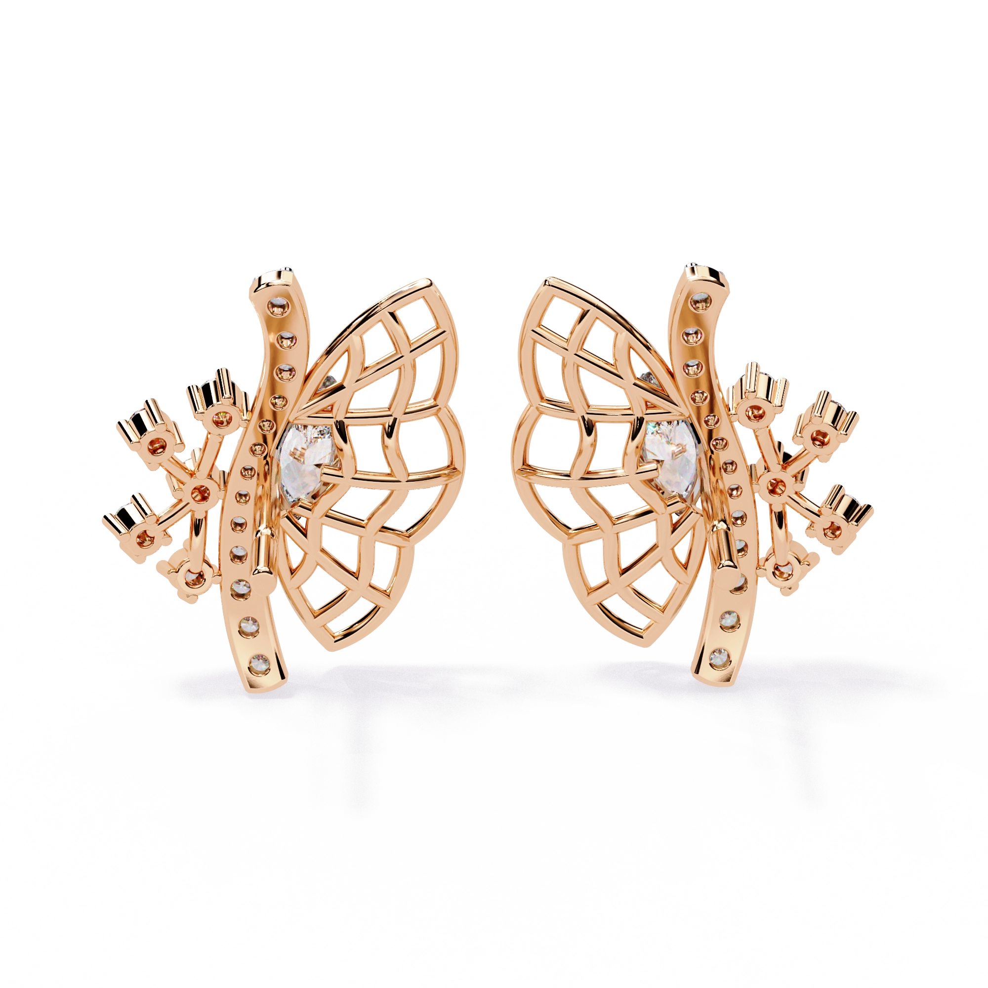 Fan Diamond Statement Earrings