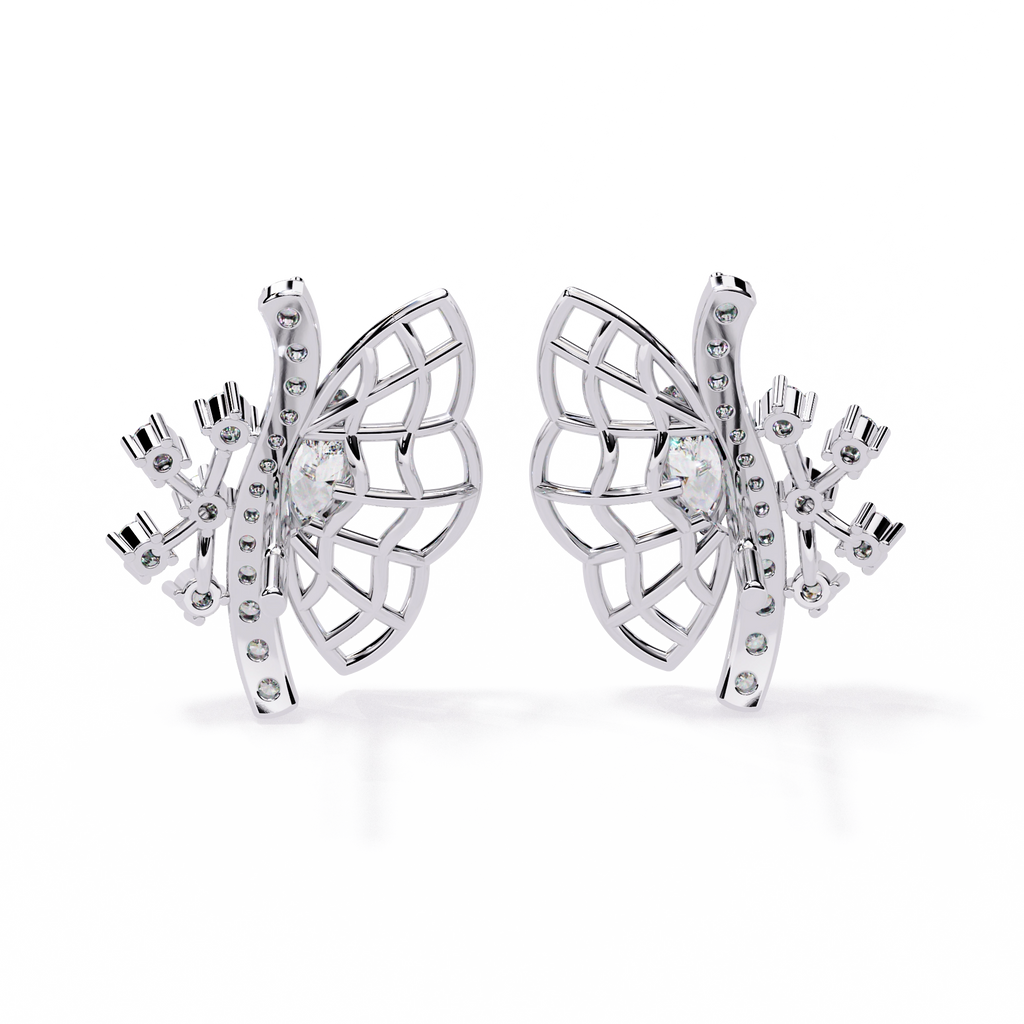 Fan Diamond Statement Earrings