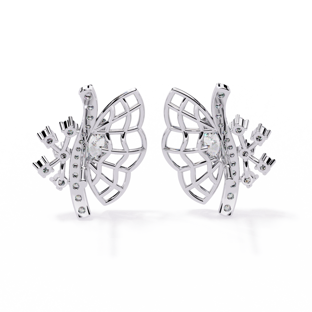 Fan Diamond Statement Earrings