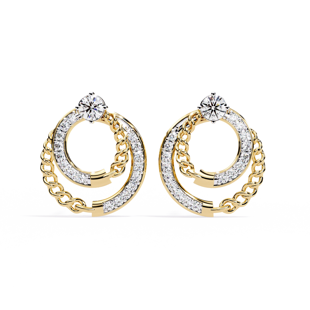Double Circle Diamond Earrings