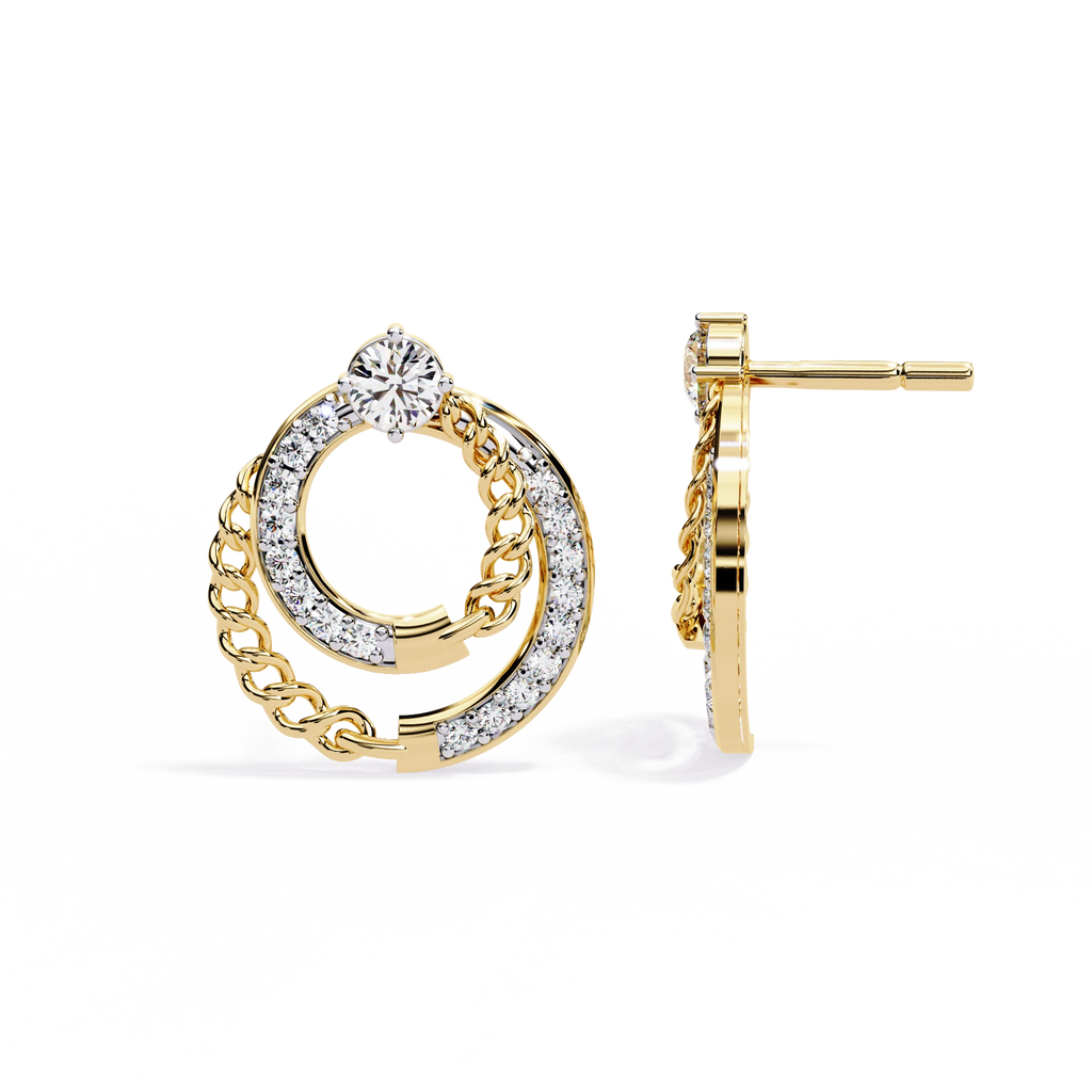 Double Circle Diamond Earrings