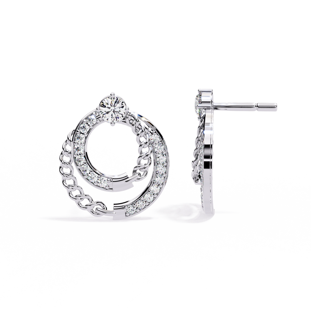 Double Circle Diamond Earrings