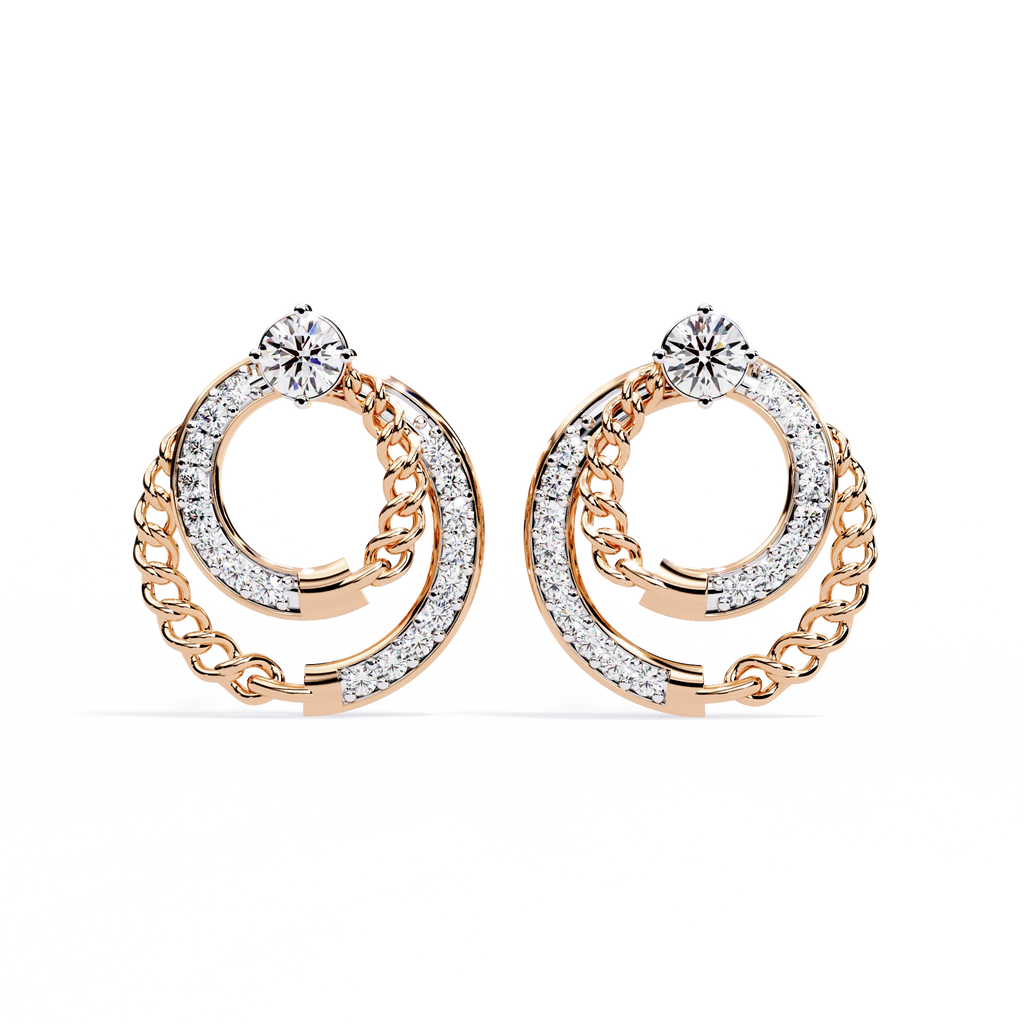 Double Circle Diamond Earrings