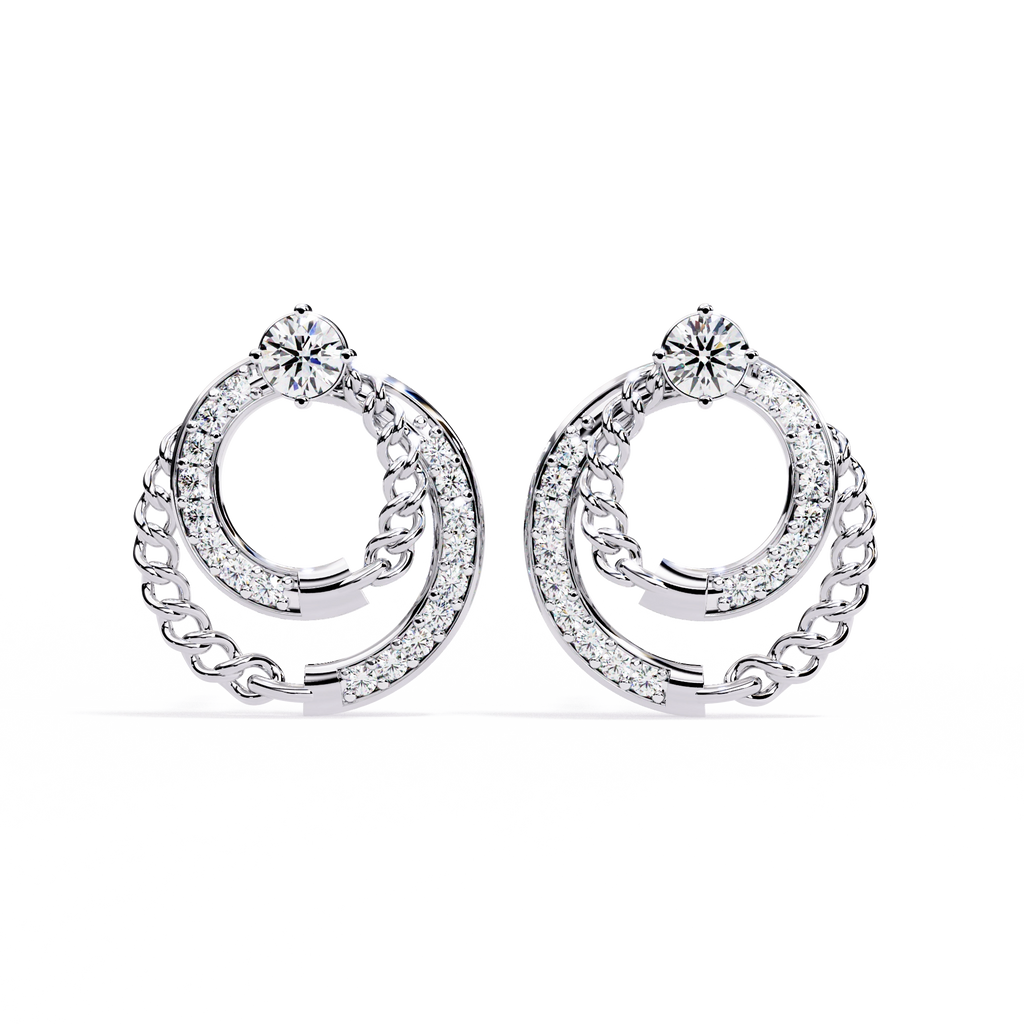 Double Circle Diamond Earrings