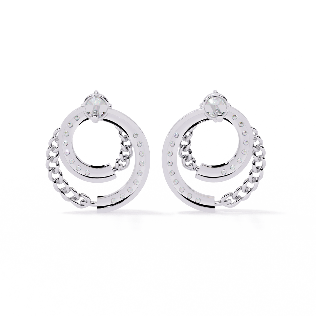 Double Circle Diamond Earrings
