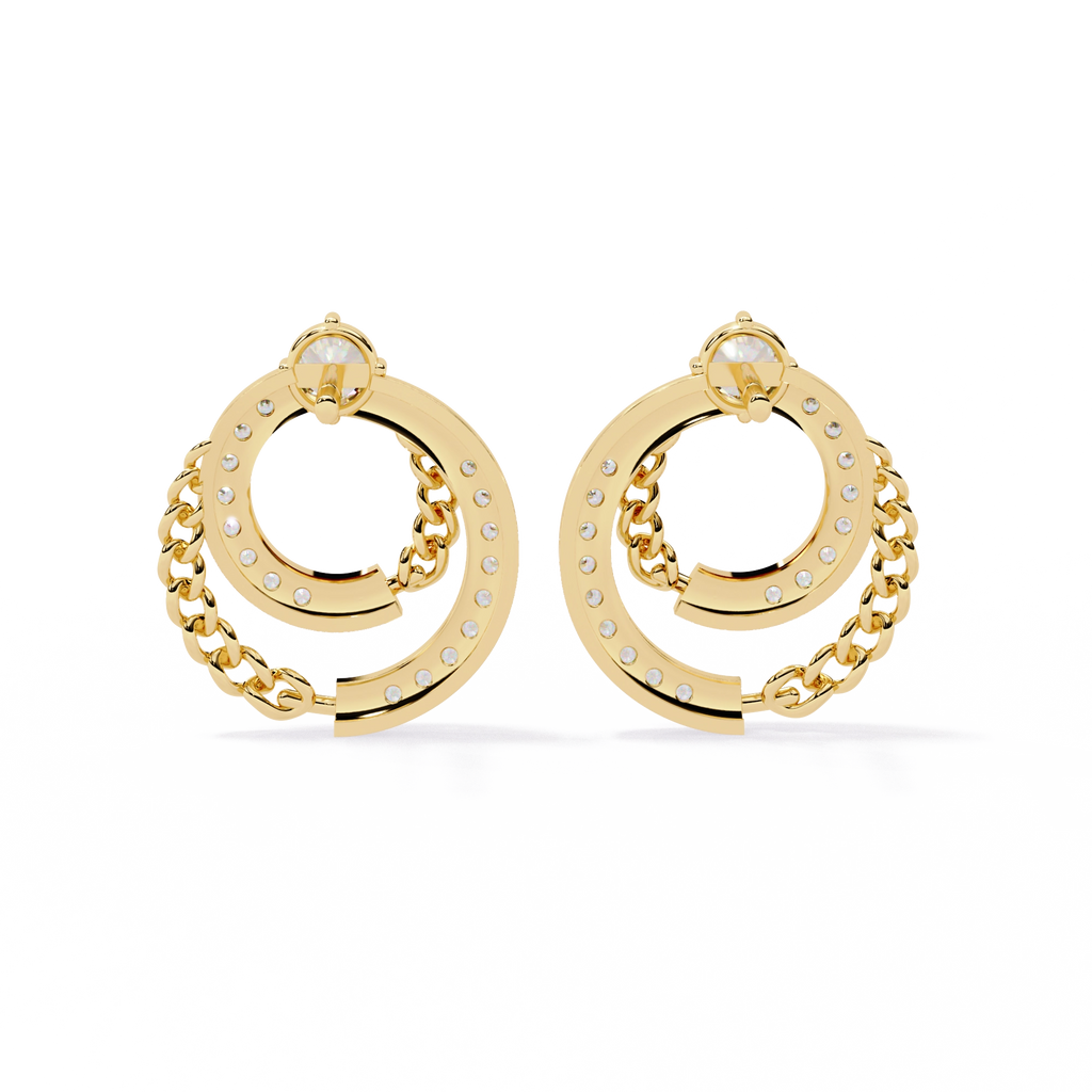 Double Circle Diamond Earrings
