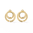 Double Circle Diamond Earrings