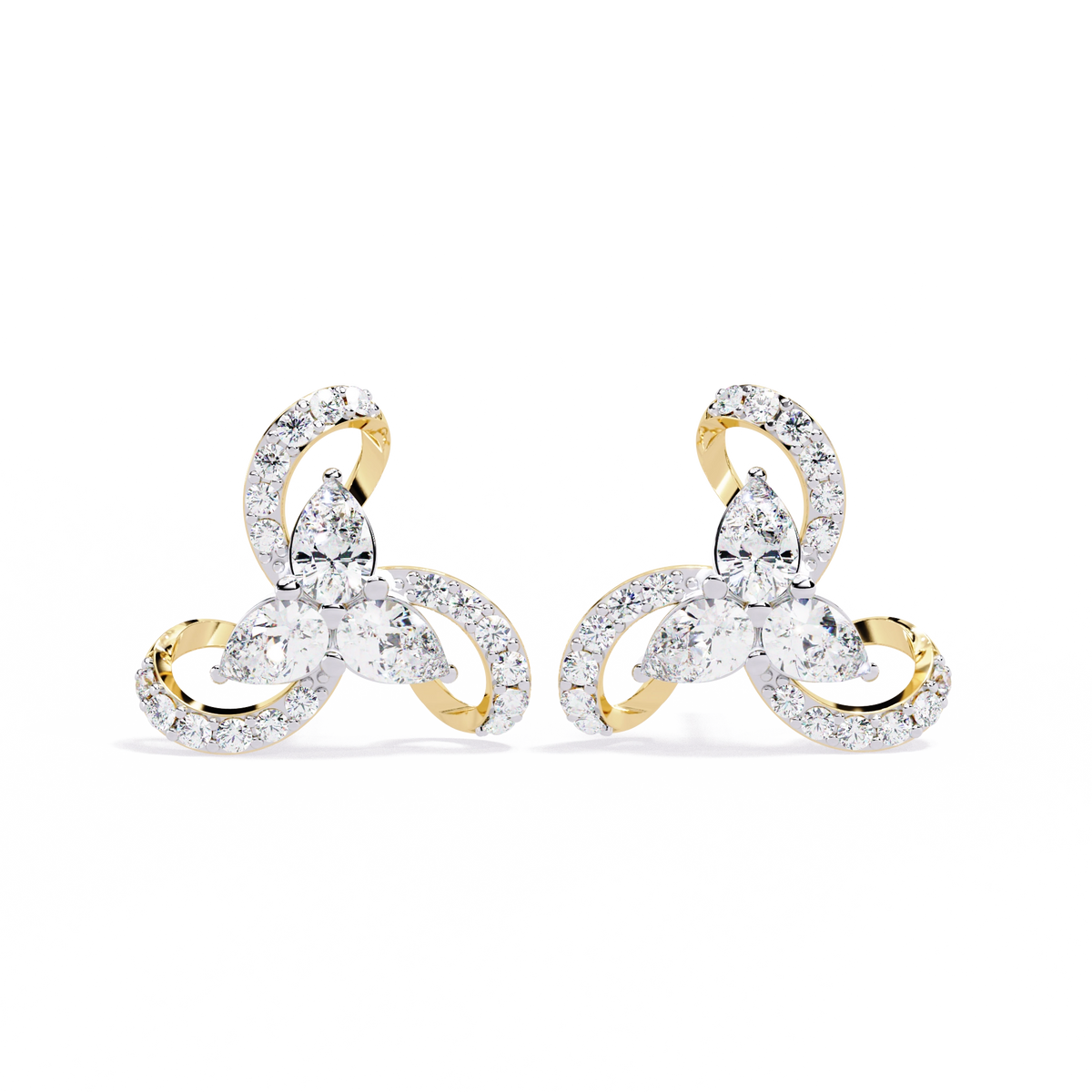 Trinity Diamond Stud Earrings