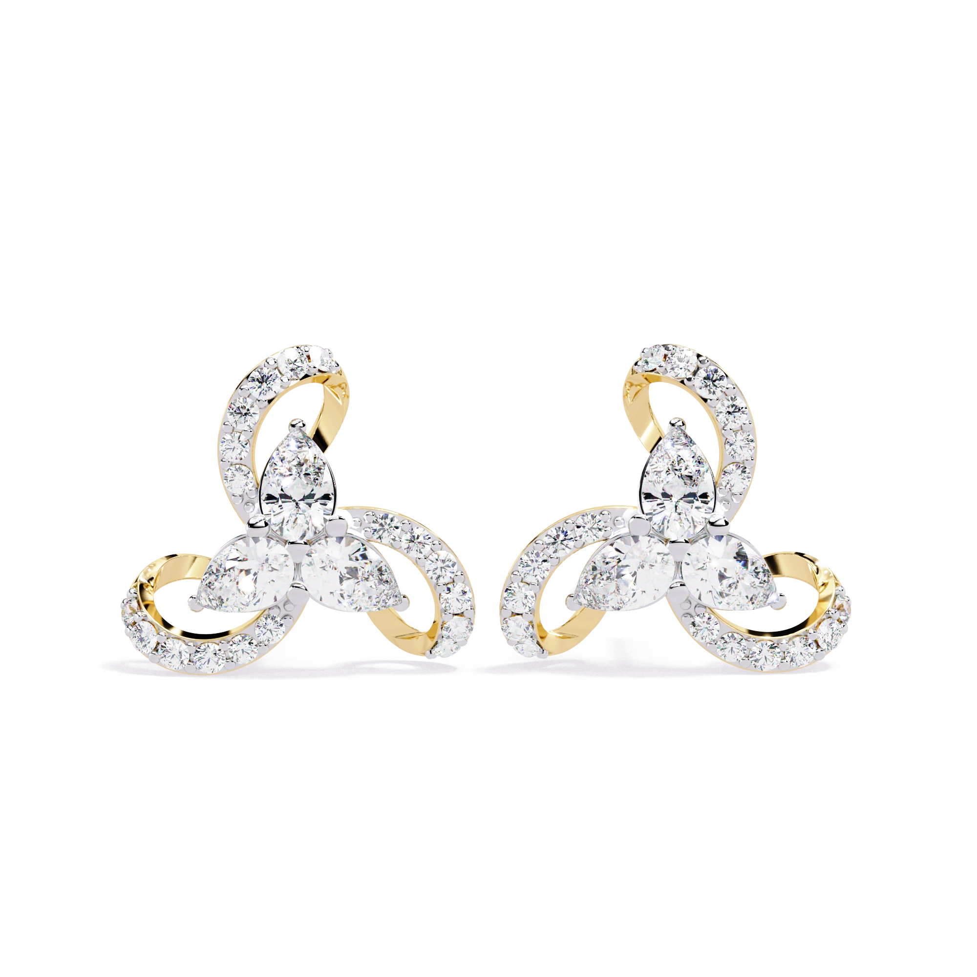 Trinity Diamond Stud Earrings