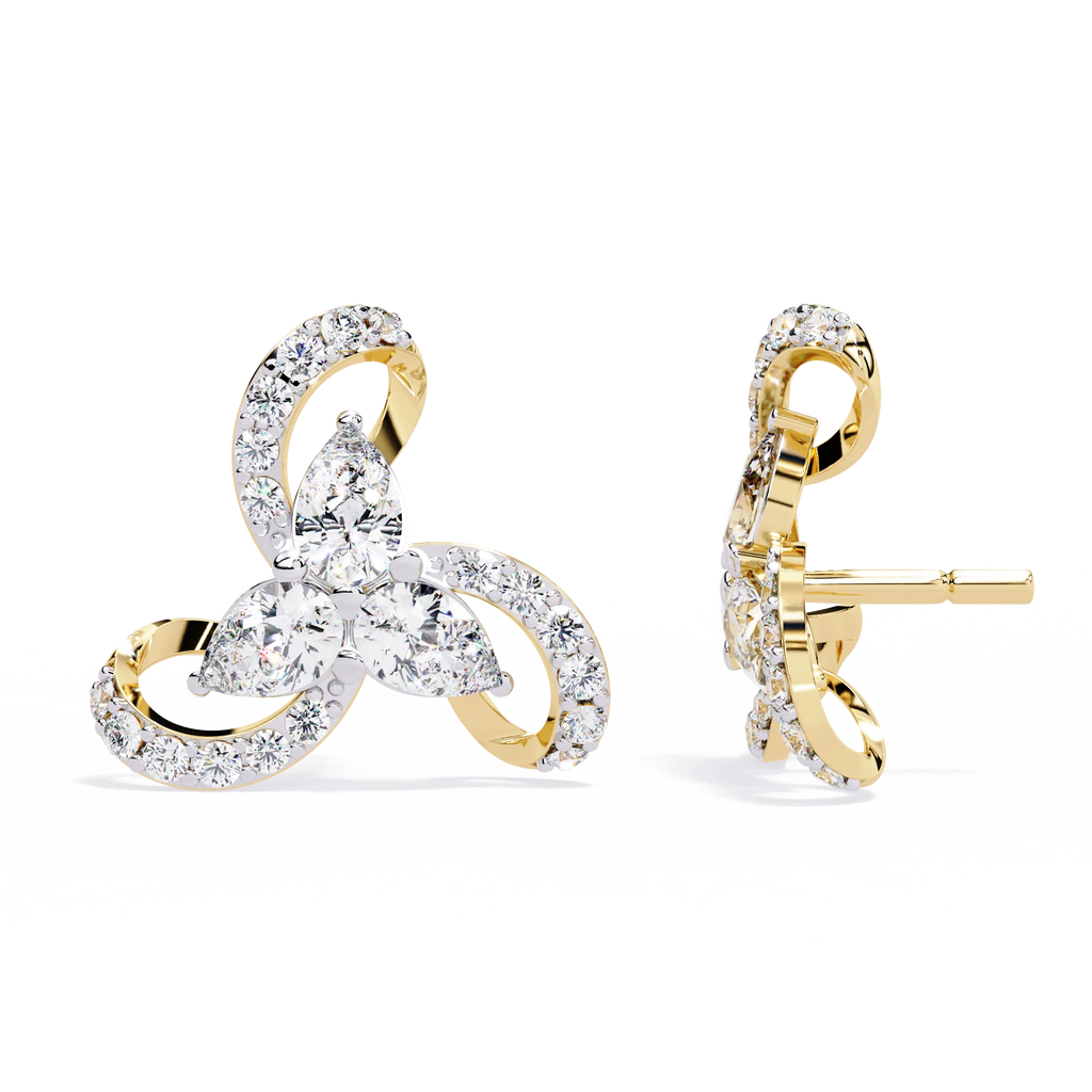 Trinity Diamond Stud Earrings