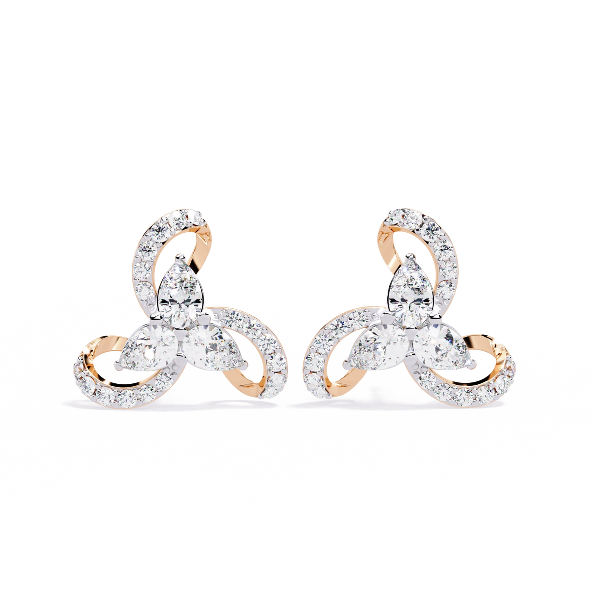 Trinity Diamond Stud Earrings