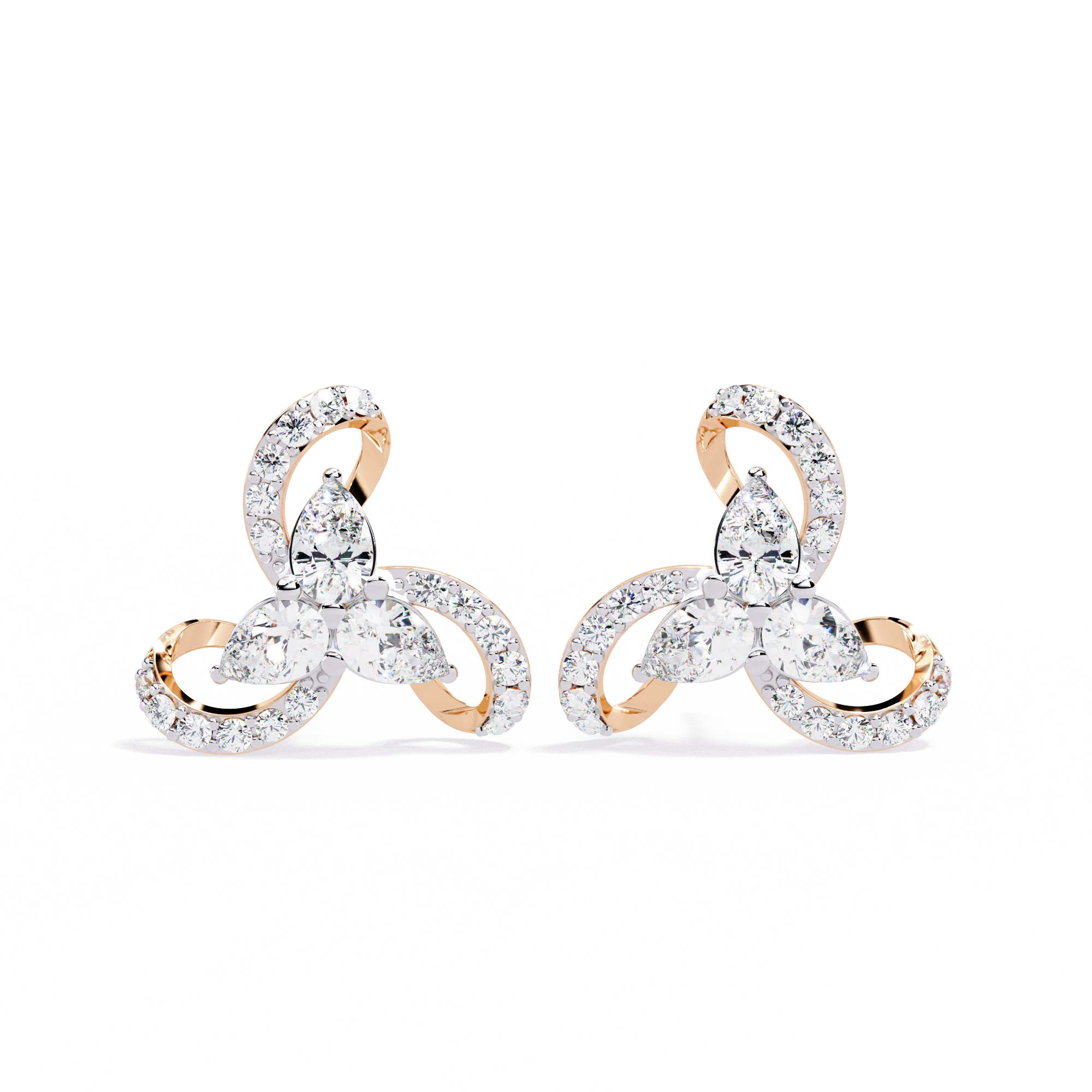 Trinity Diamond Stud Earrings