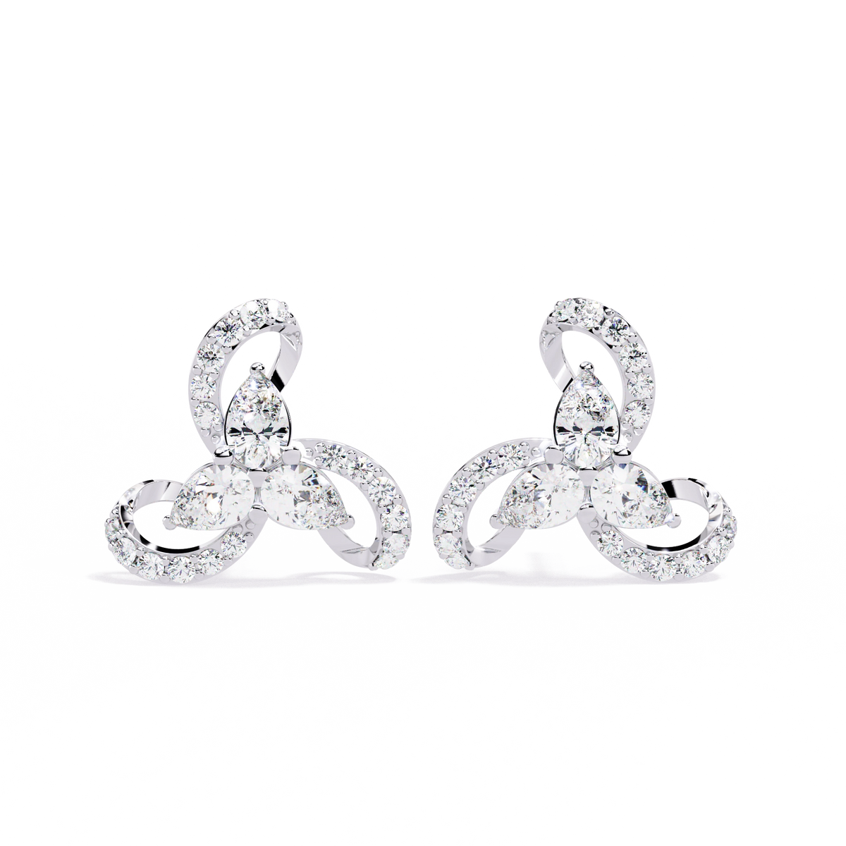 Trinity Diamond Stud Earrings