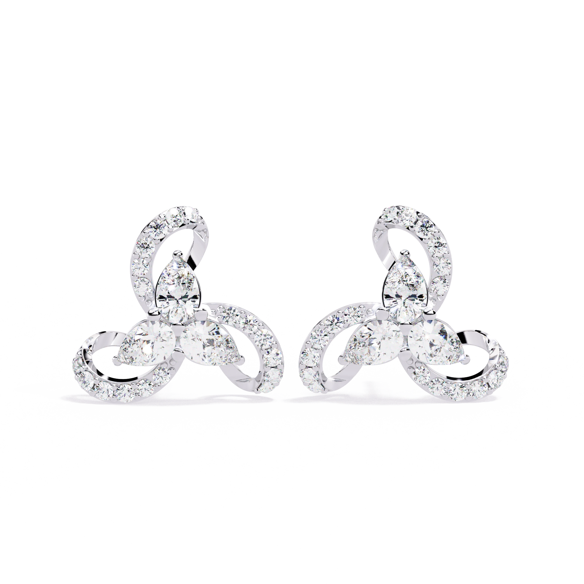 Trinity Diamond Stud Earrings