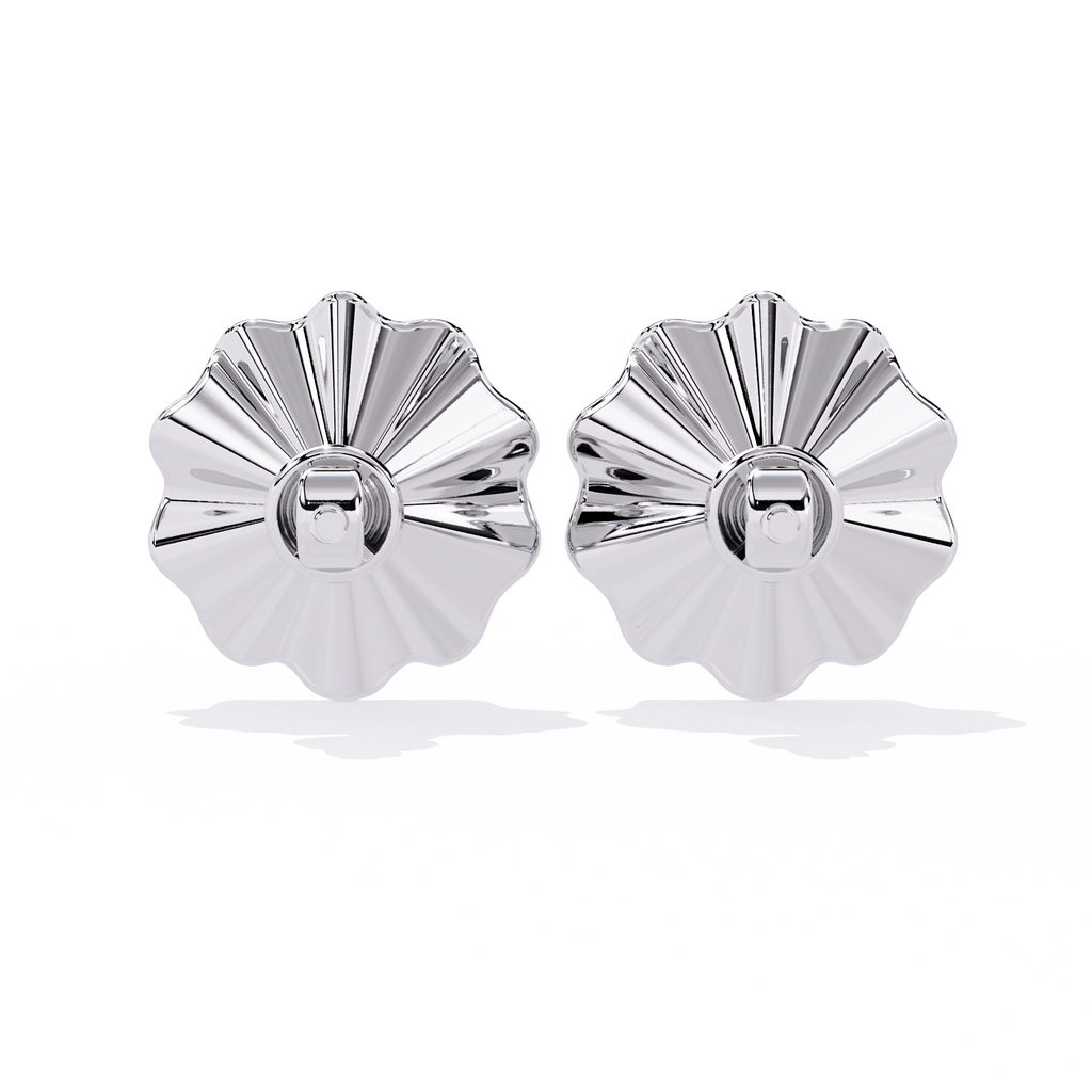 Floral Gold Diamond Stud Earrings