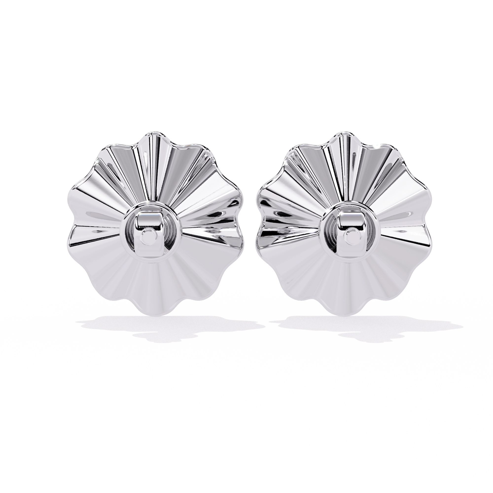 Floral Gold Diamond Stud Earrings
