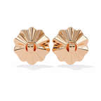 Floral Gold Diamond Stud Earrings