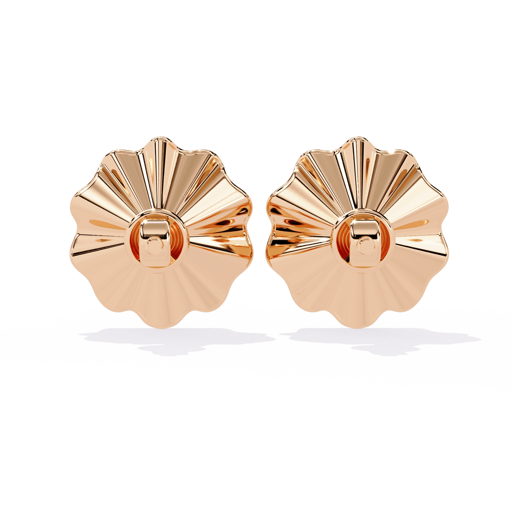 Floral Gold Diamond Stud Earrings