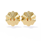 Floral Gold Diamond Stud Earrings