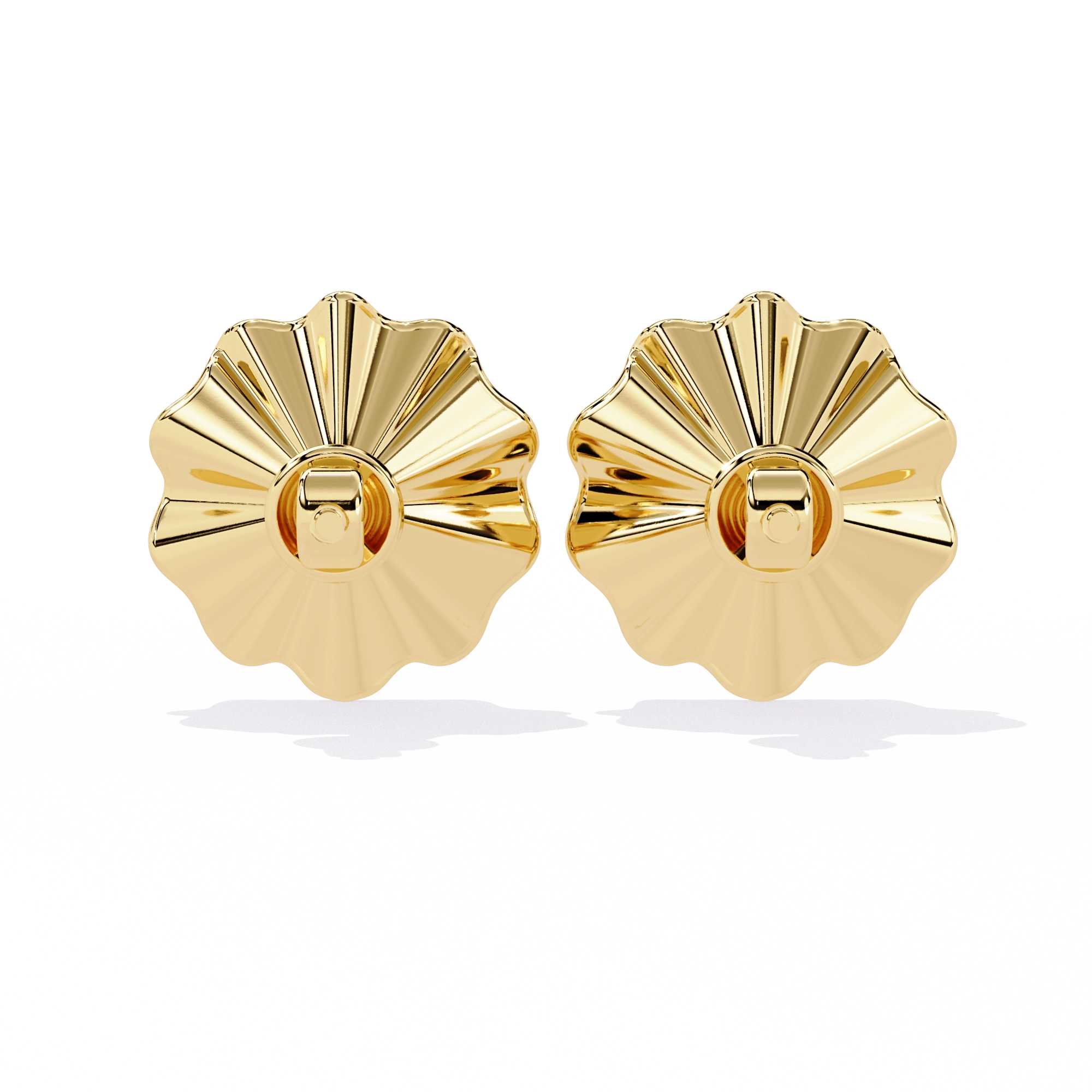 Floral Gold Diamond Stud Earrings