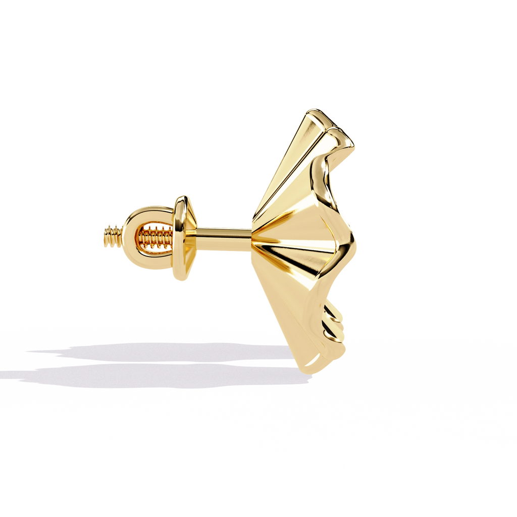 Floral Gold Diamond Stud Earrings