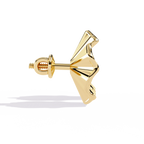 Floral Gold Diamond Stud Earrings