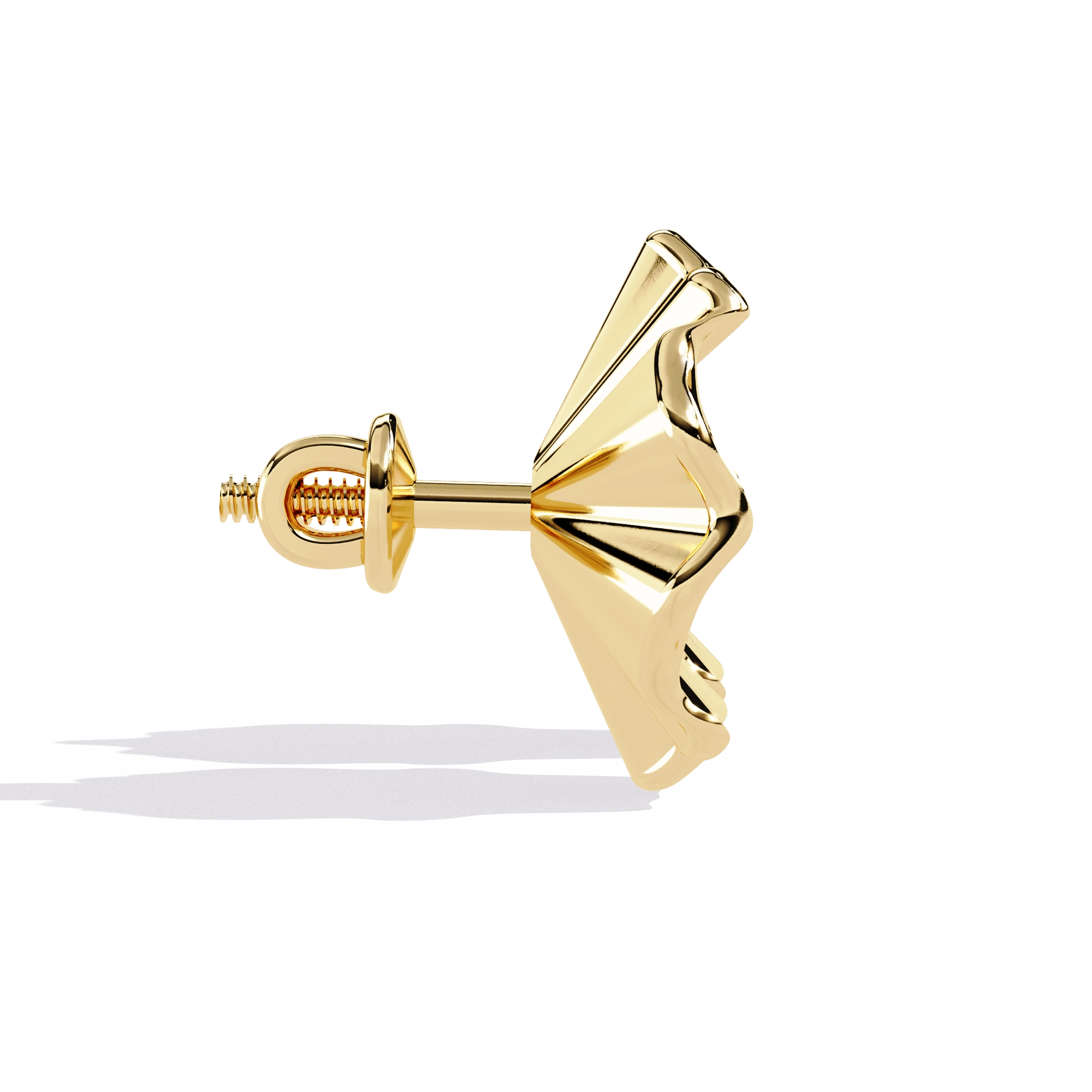 Floral Gold Diamond Stud Earrings