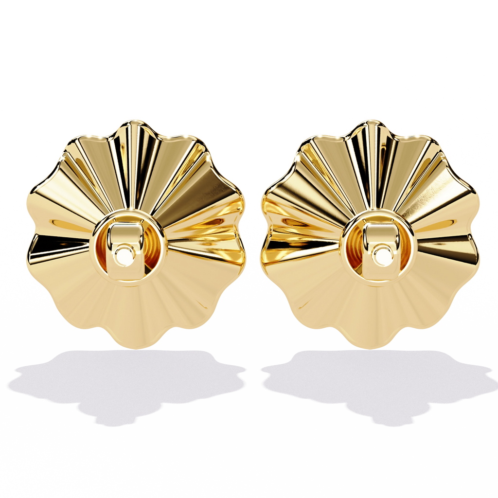 Floral Gold Diamond Stud Earrings