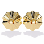 Floral Gold Diamond Stud Earrings