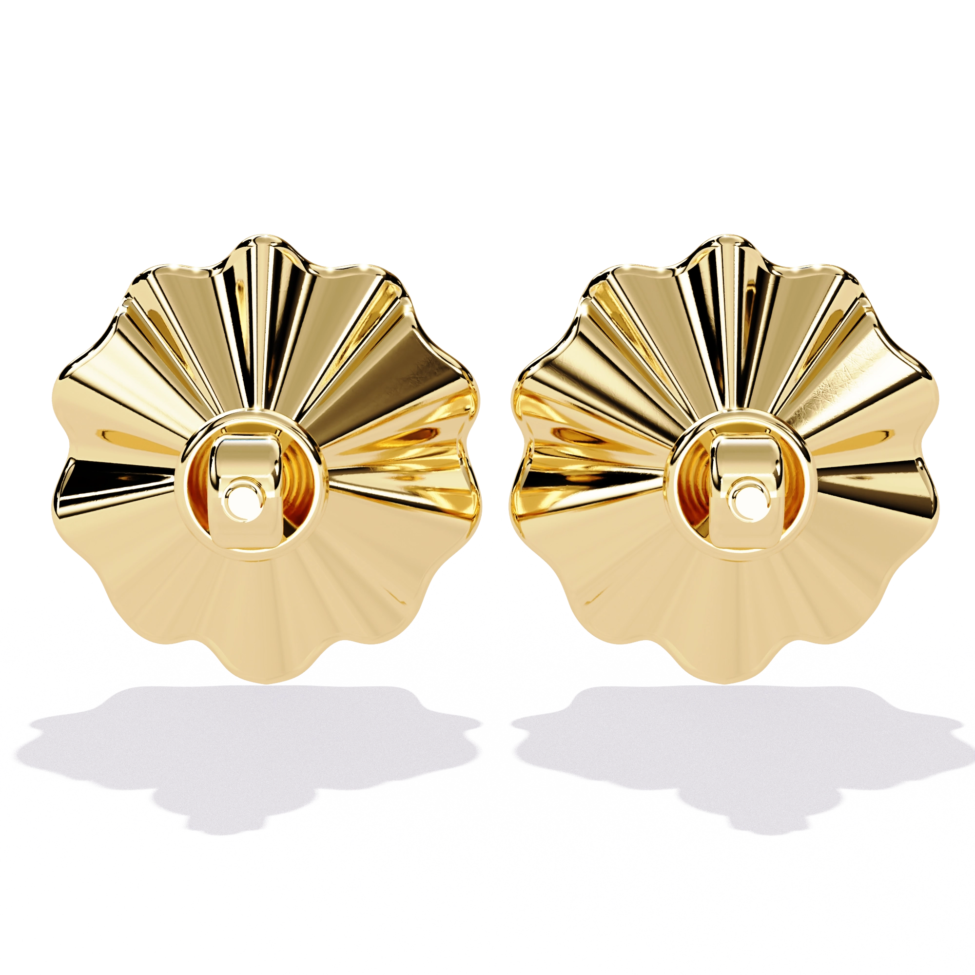 Floral Gold Diamond Stud Earrings