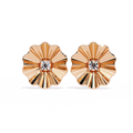 Floral Gold Diamond Stud Earrings