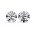 Floral Gold Diamond Stud Earrings