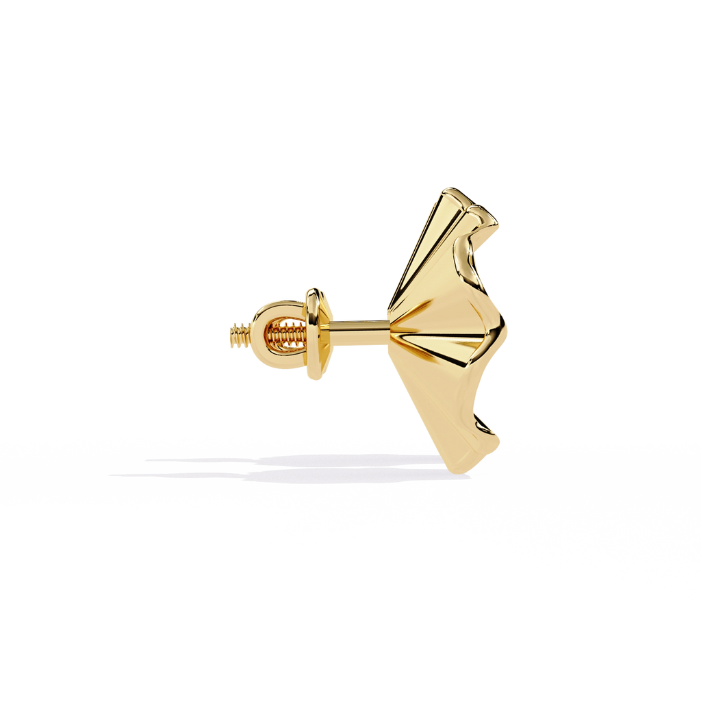 Floral Gold Diamond Stud Earrings