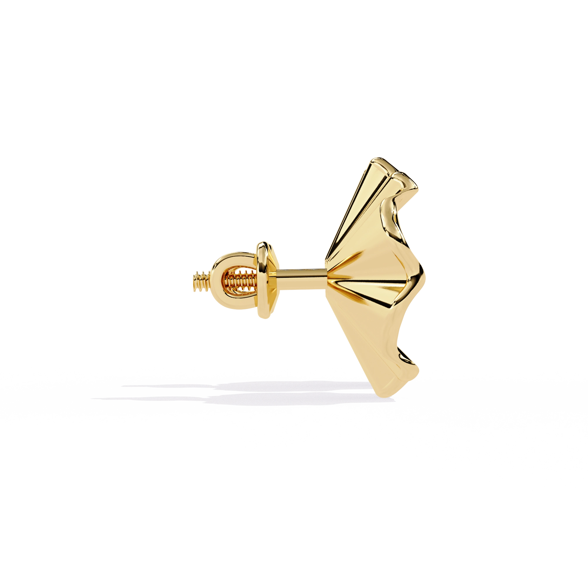 Floral Gold Diamond Stud Earrings