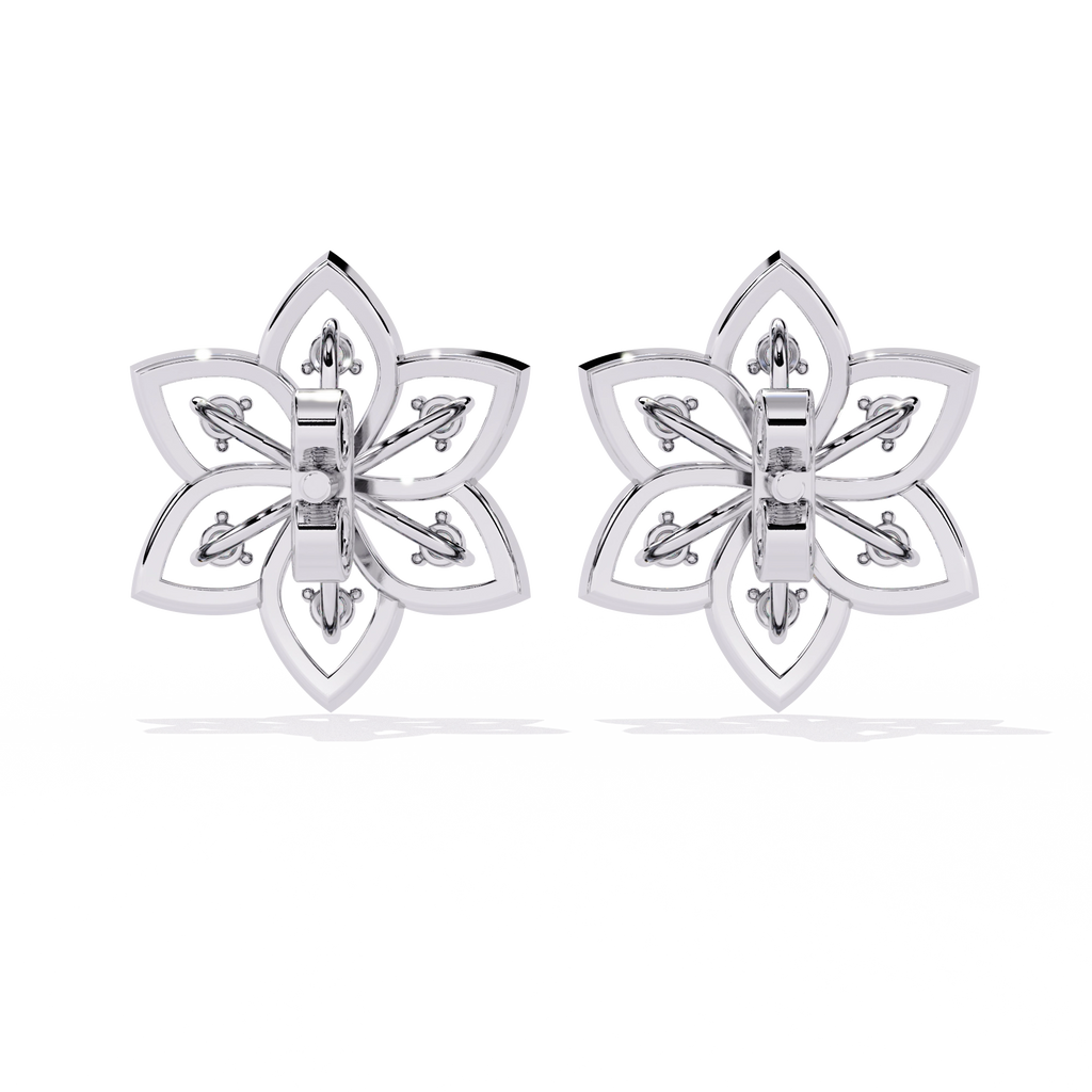 Lotus Diamond Stud Earrings