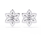 Lotus Diamond Stud Earrings