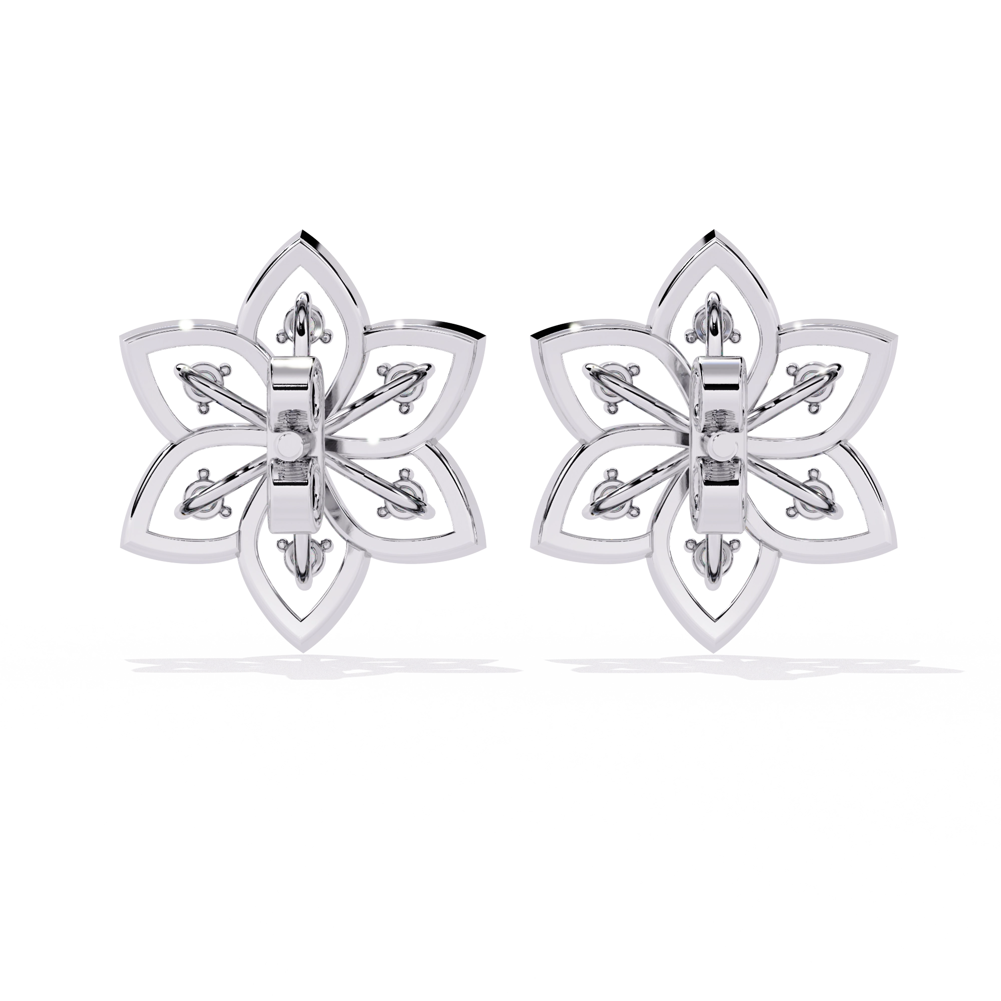 Lotus Diamond Stud Earrings