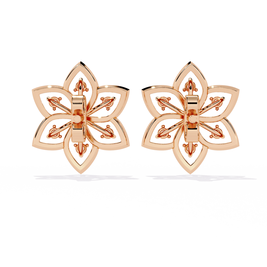 Lotus Diamond Stud Earrings
