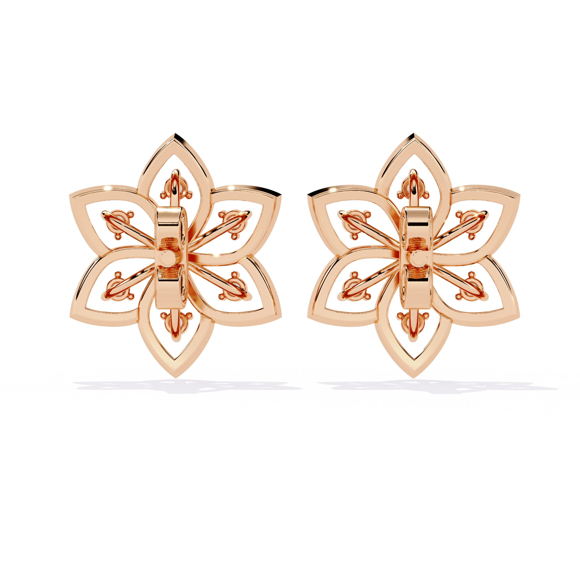 Lotus Diamond Stud Earrings