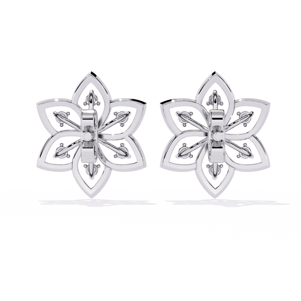 Lotus Diamond Stud Earrings