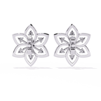 Lotus Diamond Stud Earrings