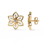 Lotus Diamond Stud Earrings