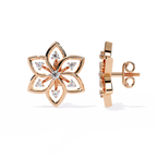 Lotus Diamond Stud Earrings