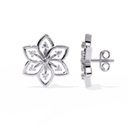 Lotus Diamond Stud Earrings