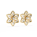 Lotus Diamond Stud Earrings