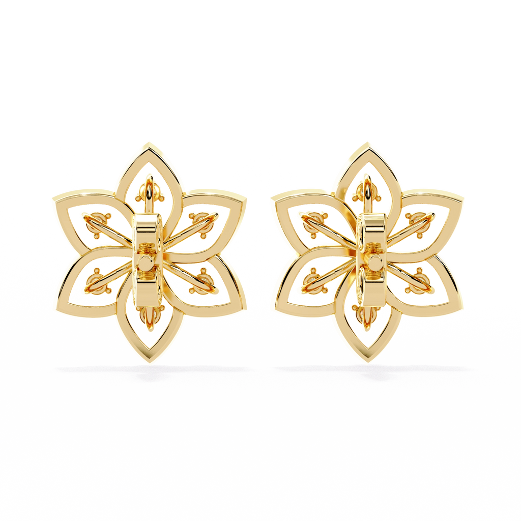 Lotus Diamond Stud Earrings