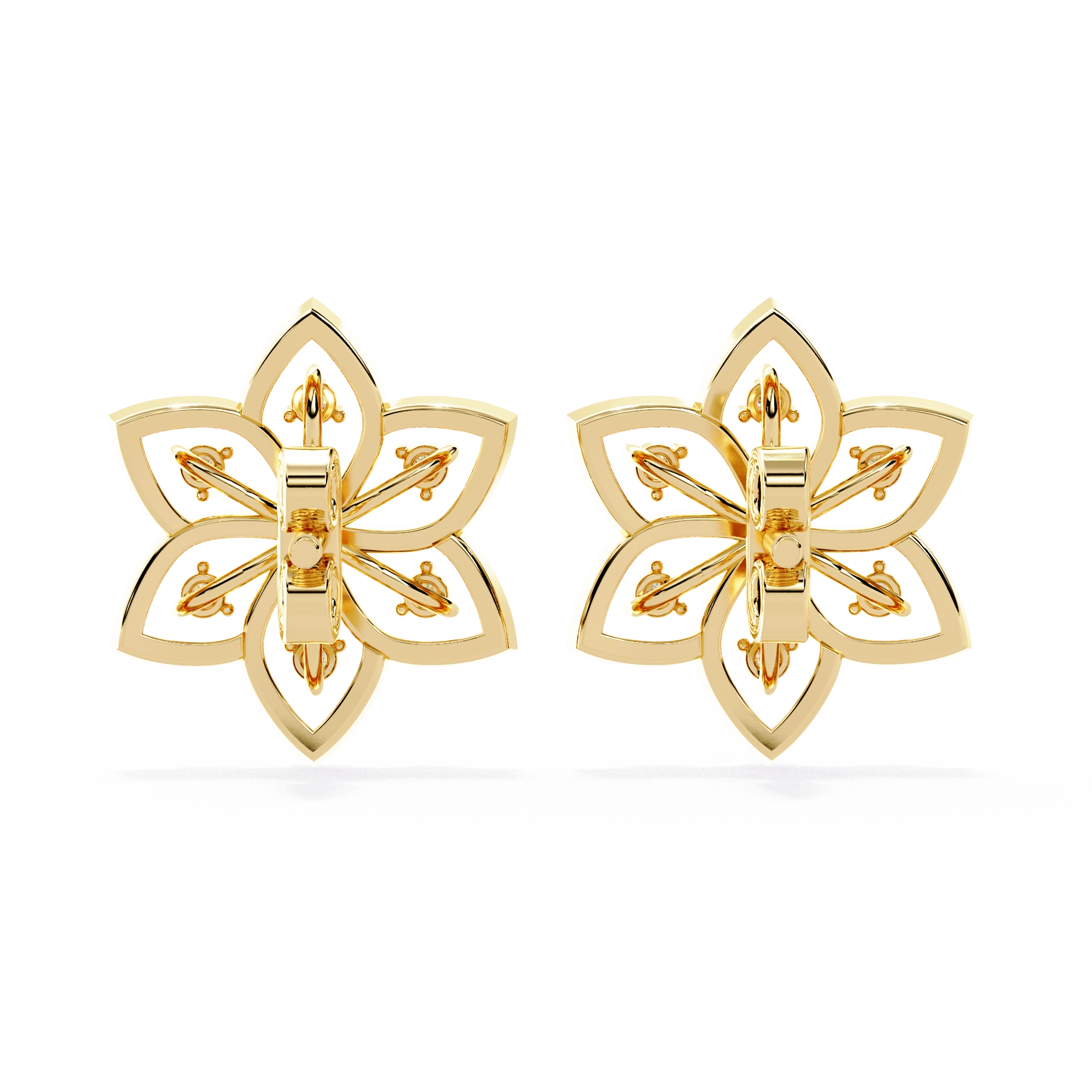 Lotus Diamond Stud Earrings